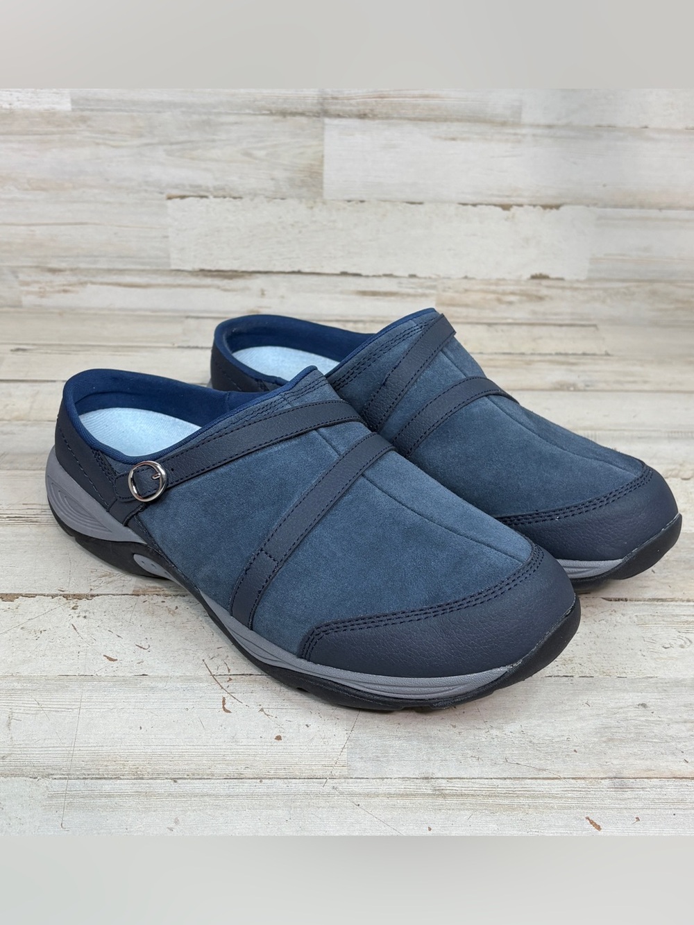 Easy Spirit Women's Size 11 WW Equinox Round Toe Slip-on Casual Mules Blue